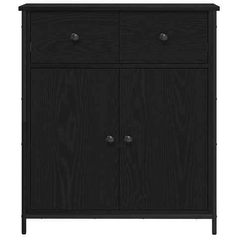 vidaXL Sideboard with Drawer Black oak 70 x 30 x 80 cm Engineered wood