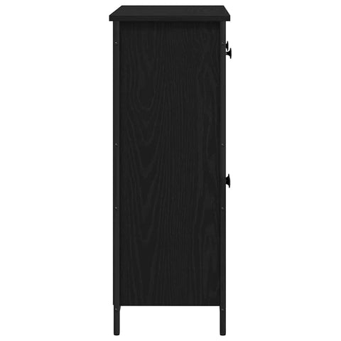 vidaXL Sideboard with Drawer Black oak 70 x 30 x 80 cm Engineered wood
