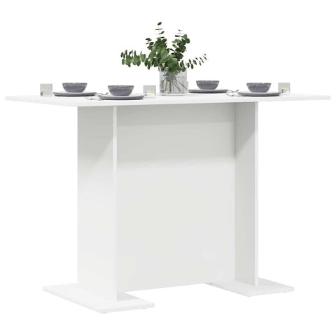vidaXL Dining Table White 110 x 60 x 75 cm Engineered wood