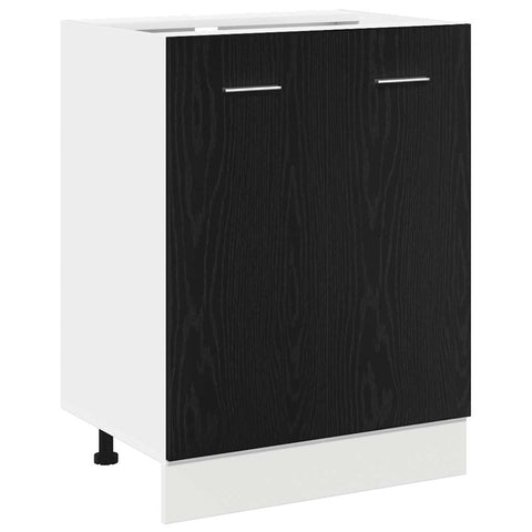 vidaXL Bottom Cabinet Black Oak 60x46x81.5 cm Engineered Wood