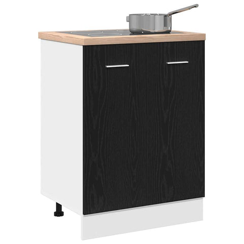vidaXL Bottom Cabinet Black Oak 60x46x81.5 cm Engineered Wood