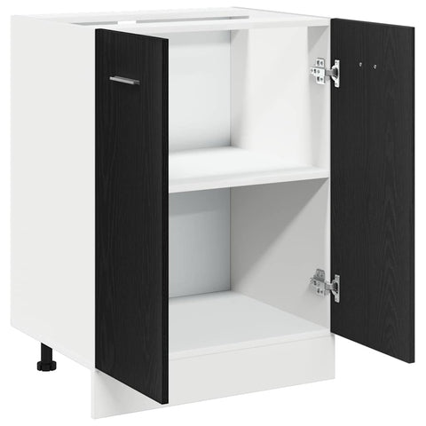 vidaXL Bottom Cabinet Black Oak 60x46x81.5 cm Engineered Wood
