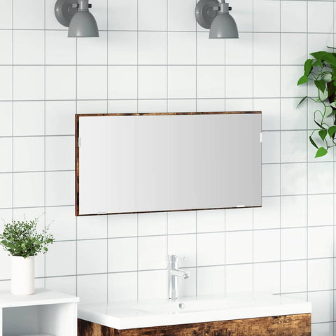 vidaXL Bathroom Mirror Brown 80 x 8.5 x 37 cm Engineered Wood