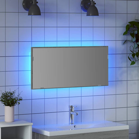vidaXL Bathroom Mirror Wall-mounted High grey sonoma 80 x 8.5 x 37 cm