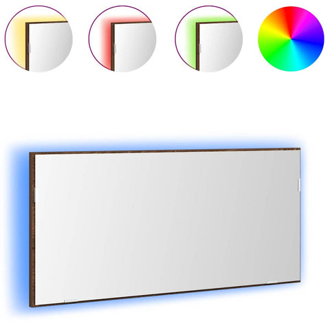 vidaXL Bathroom Mirror Brown oak 80 x 8.5 x 37 cm Engineered Wood