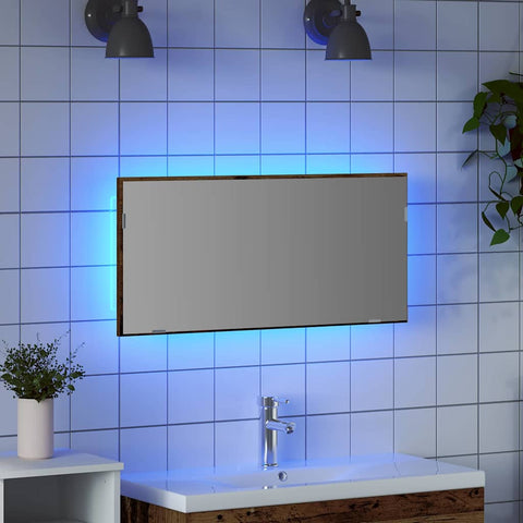 vidaXL Bathroom Mirror Old wood 80 x 8.5 x 37 cm Engineered Wood