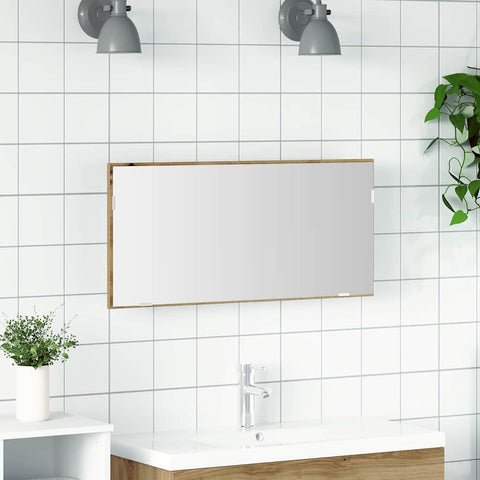 vidaXL Bathroom Mirror Artisan oak 80 x 8.5 x 37 cm Engineered Wood