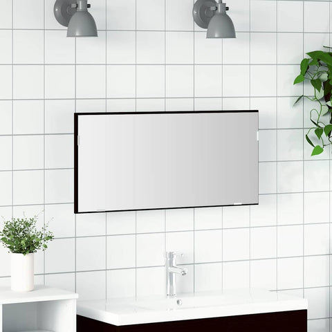 vidaXL Bathroom Mirror Black oak 80 x 8.5 x 37 cm Engineered Wood