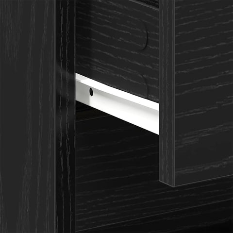 vidaXL Bedside Cabinet with Drawer 2 pcs Black oak 45 x 34 x 44.5 cm