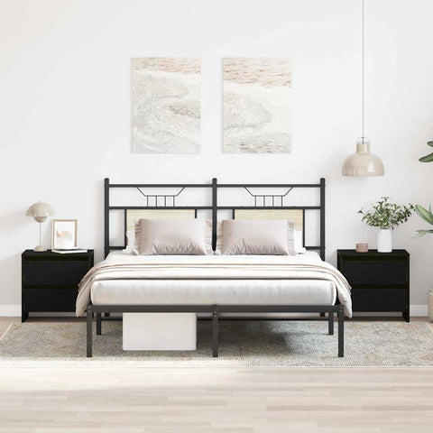 vidaXL Bedside Cabinet with Drawer 2 pcs Black oak 45 x 34 x 44.5 cm