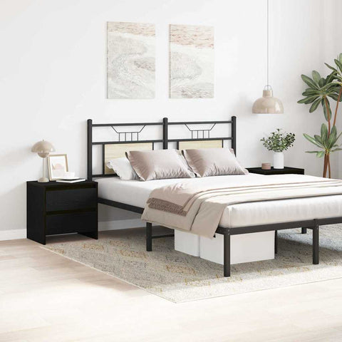 vidaXL Bedside Cabinet with Drawer 2 pcs Black oak 45 x 34 x 44.5 cm