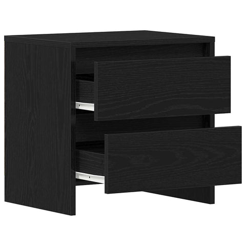 vidaXL Bedside Cabinet with Drawer 2 pcs Black oak 45 x 34 x 44.5 cm