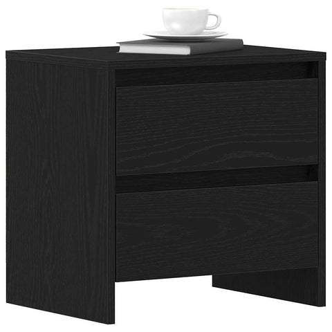 vidaXL Bedside Cabinet with Drawer 2 pcs Black oak 45 x 34 x 44.5 cm