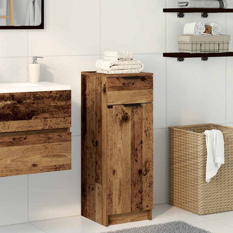 vidaXL Bathroom Cabinet Old wood 32 x 34 x 90 cm Engineered wood