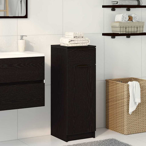 vidaXL Bathroom Cabinet Black oak 32 x 34 x 90 cm Engineered wood