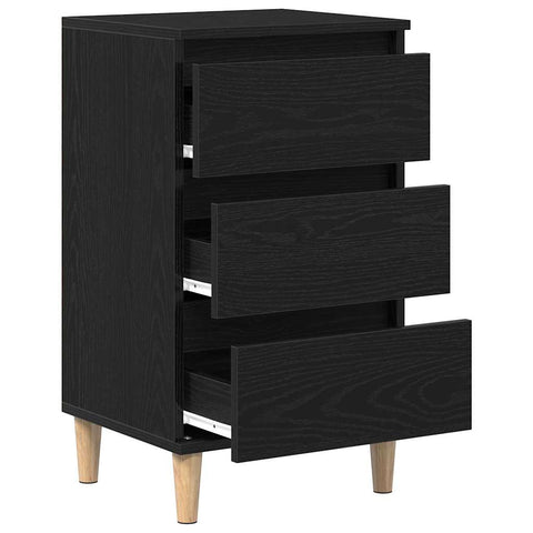 vidaXL Bedside Cabinet Black oak 40 x 35 x 70 cm Engineered wood