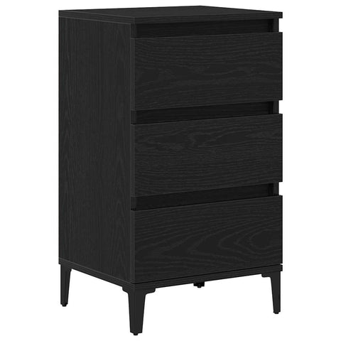 vidaXL Bedside Cabinet Black Oak 40 x 35 x 70 cm Engineered wood