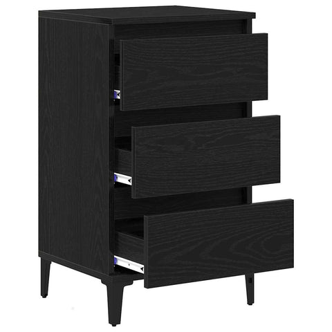 vidaXL Bedside Cabinet Black Oak 40 x 35 x 70 cm Engineered wood