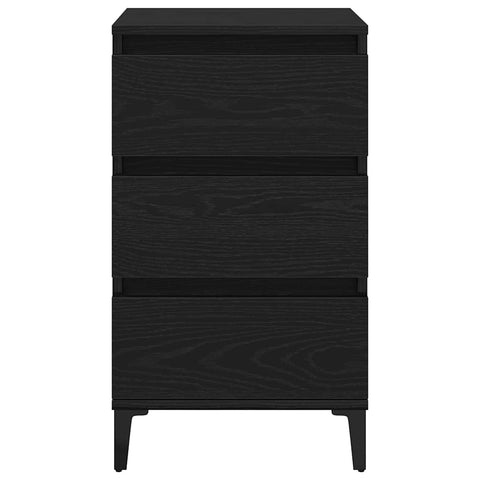 vidaXL Bedside Cabinet Black Oak 40 x 35 x 70 cm Engineered wood
