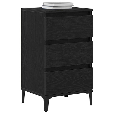 vidaXL Bedside Cabinet Black Oak 40 x 35 x 70 cm Engineered wood