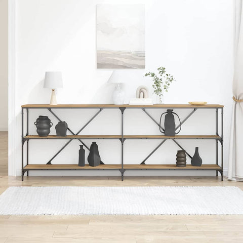 vidaXL Console Table with Shelf Artisan oak 200 x 30 x 75 cm