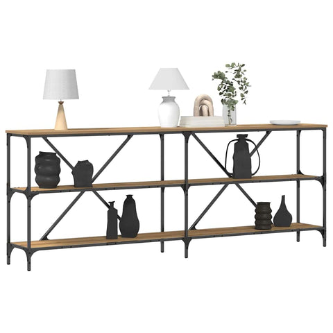 vidaXL Console Table with Shelf Artisan oak 200 x 30 x 75 cm