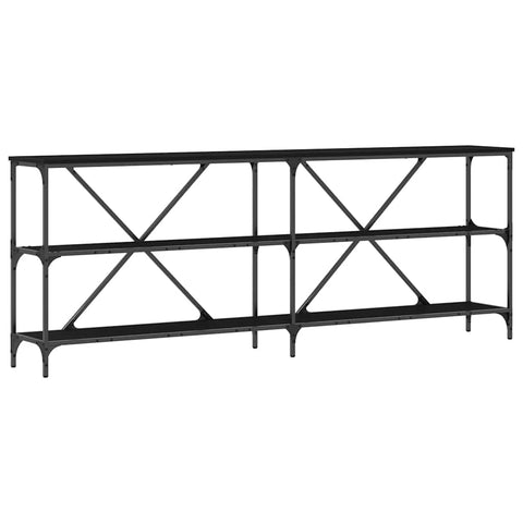 vidaXL Console Table with Shelf Other Black oak 200 x 30 x 75 cm