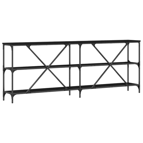 vidaXL Console Table with Shelf Other Black oak 200 x 30 x 75 cm