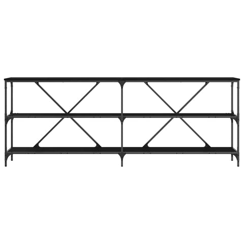 vidaXL Console Table with Shelf Other Black oak 200 x 30 x 75 cm