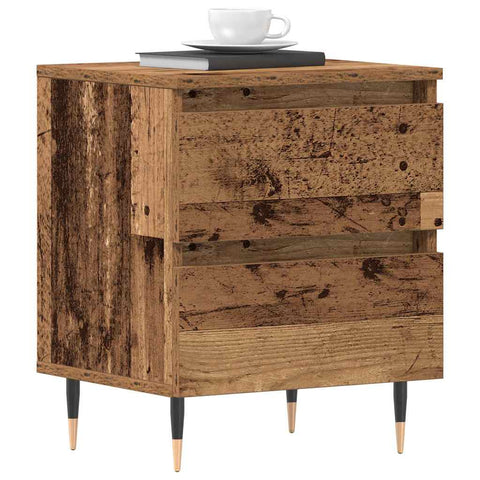 vidaXL Bedside Cabinet 2 pcs Old wood 40 x 35 x 50 cm Engineered wood