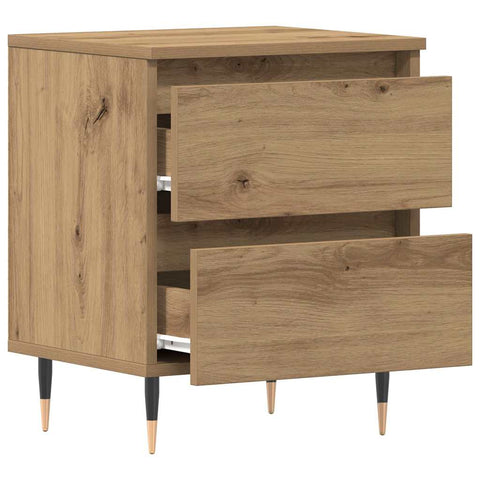 vidaXL Bedside Cabinet with Drawer 2 pcs Artisan oak 40 x 35 x 50 cm