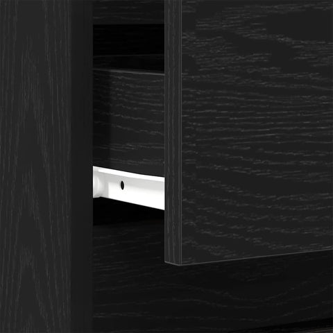 vidaXL Bedside Cabinet Black oak 40 x 35 x 50 cm Engineered wood