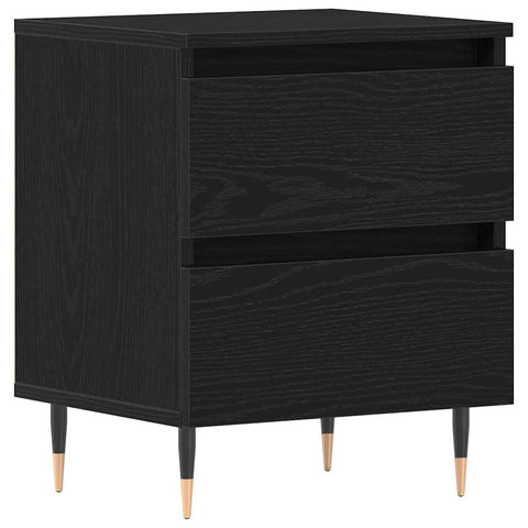 vidaXL Bedside Cabinet Black oak 40 x 35 x 50 cm Engineered wood