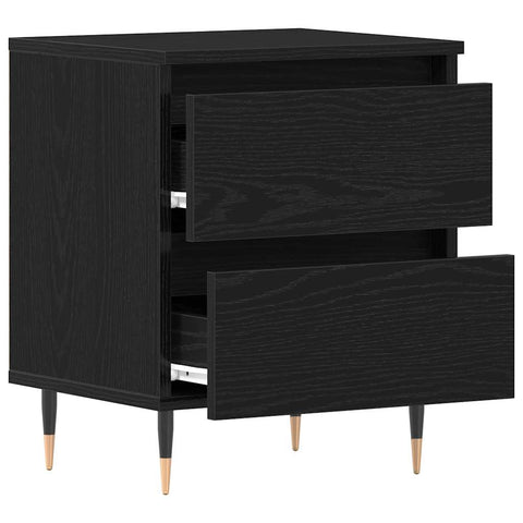 vidaXL Bedside Cabinet 2 pcs Black oak 40 x 35 x 50 cm Engineered wood