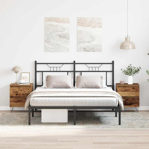 vidaXL Bedside Cabinet 2 pcs Old wood 40 x 35 x 50 cm Engineered wood