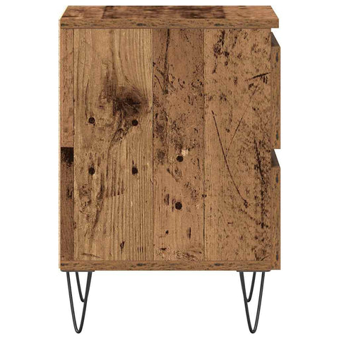 vidaXL Bedside Cabinet 2 pcs Old wood 40 x 35 x 50 cm Engineered wood