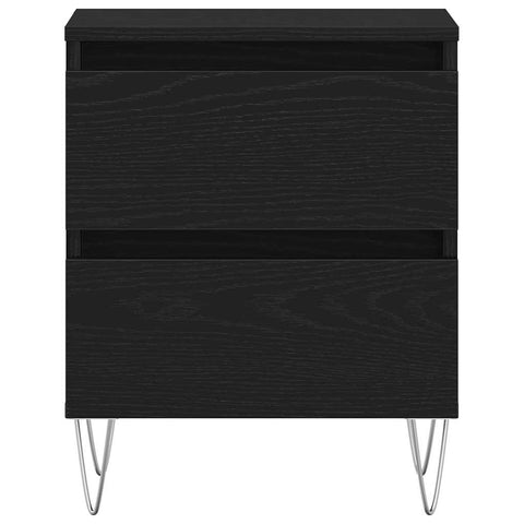 vidaXL Bedside Cabinet Black oak 40 x 35 x 50 cm Engineered wood