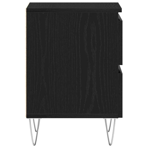 vidaXL Bedside Cabinet Black oak 40 x 35 x 50 cm Engineered wood