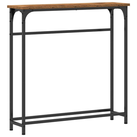 vidaXL Console Table with Shelf Old Wood 75 x 19.5 x 75 cm