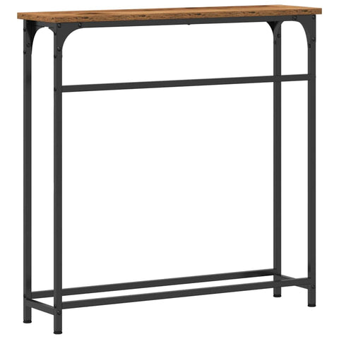 vidaXL Console Table with Shelf Old Wood 75 x 19.5 x 75 cm