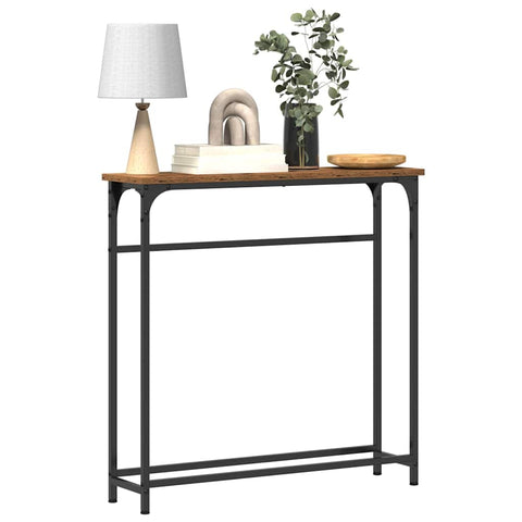 vidaXL Console Table with Shelf Old Wood 75 x 19.5 x 75 cm
