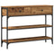 vidaXL Console Table with Drawer with Shelf Old wood 100 x 25 x 75 cm