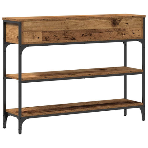 vidaXL Console Table with Drawer with Shelf Old wood 100 x 25 x 75 cm