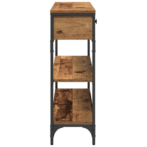 vidaXL Console Table with Drawer with Shelf Old wood 100 x 25 x 75 cm