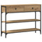 vidaXL Console Table with Drawer Artisan oak 100 x 25 x 75 cm