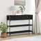 vidaXL Console Table with Drawer with Shelf Black oak 100 x 25 x 75 cm