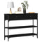 vidaXL Console Table with Drawer with Shelf Black oak 100 x 25 x 75 cm