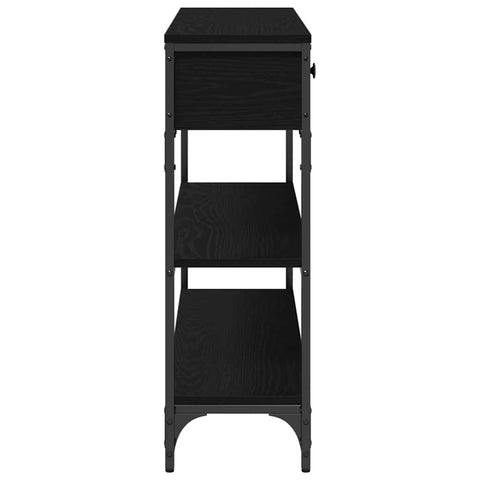 vidaXL Console Table with Drawer with Shelf Black oak 100 x 25 x 75 cm