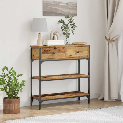 vidaXL Console Table Old Wood 72.5 x 25 x 75 cm Engineered Wood