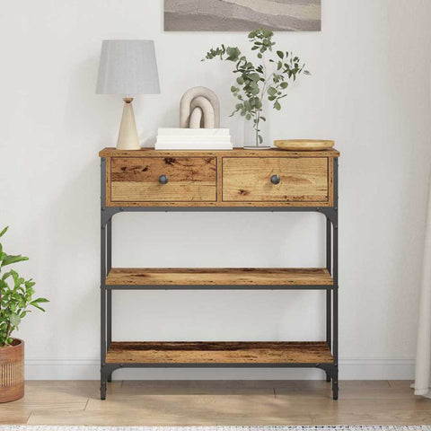 vidaXL Console Table Old Wood 72.5 x 25 x 75 cm Engineered Wood